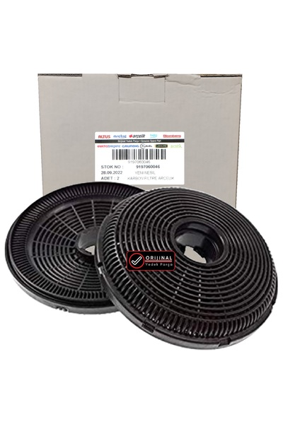 Beko ADE 63640 S Siyah (8895341200) Davlumbaz Karbon Filtre 2li 1Takım Bacası...