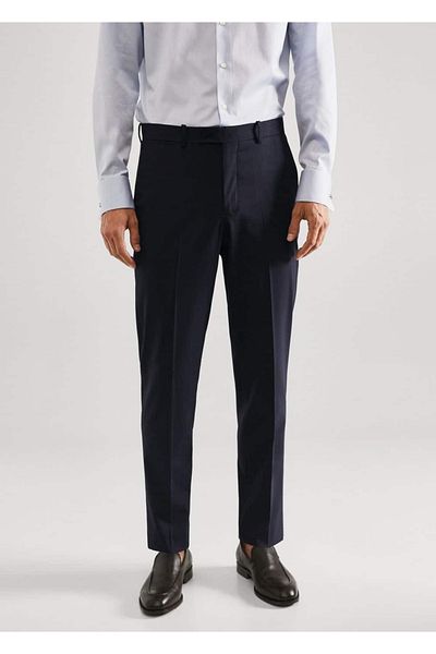 MANGO Man Slim Fit vlněné kalhoty