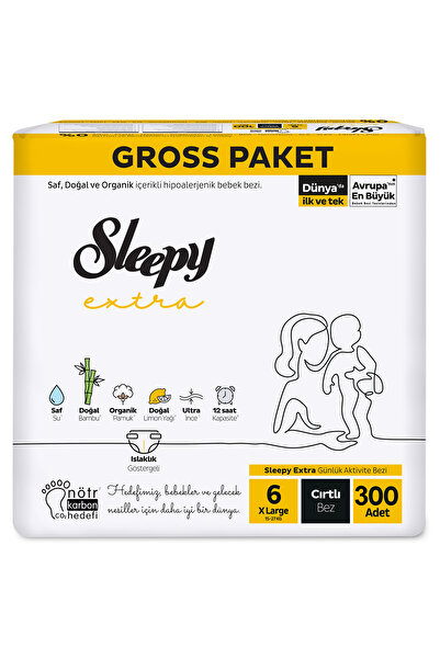 Sleepy Extra Günlük Aktivite Gross Paket Bebek Bezi 6 Numara Xlarge 300 Adet