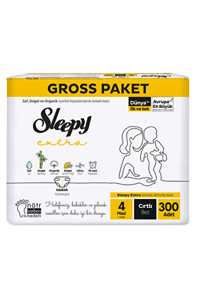 Sleepy Extra Günlük Aktivite Gross Paket Bebek Bezi 4 Numara Maxi 300 Adet