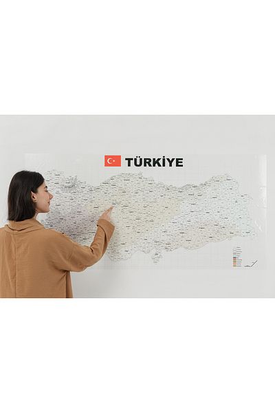 Elektrohold طباعة مخصصة خريطة مقاطعات تركيا الثابتة 95x200 سم