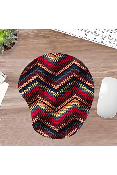 UcuruStore Πολύχρωμο διχτυωτό οβάλ μαξιλαράκι ποντικιού με σχέδια και στήριγμ...