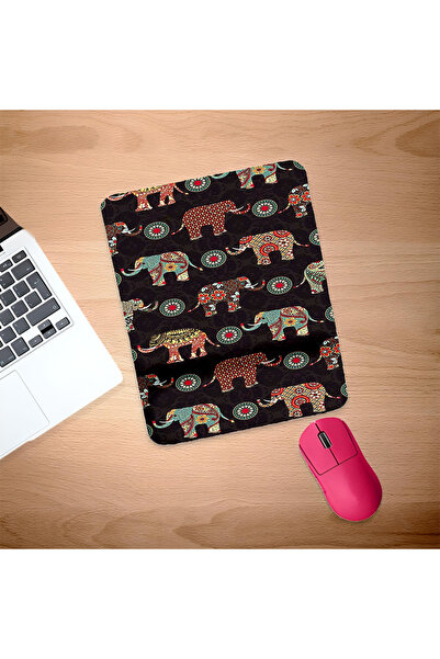 UcuruStore Πολύχρωμο ορθογώνιο mouse pad με ραφές και στήριγμα καρπού σε σχήμ...