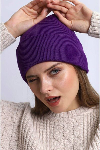Boldy Classic Sports Beret Knitwear Beret Unisex Non-Embroidery Beret Plain Beret Unisex Beret Plain Classic Beret Purple