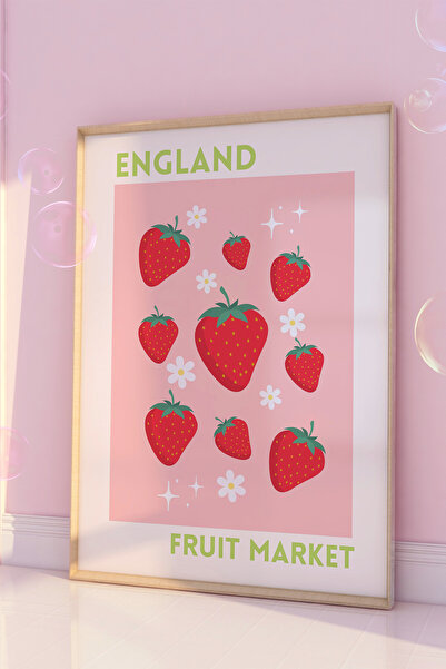 Vinca Prints A3 Fruit Market Poster Estetik Mutfak Posteri Estetik Poster Çer...