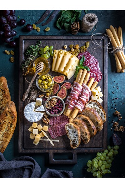 Esci Design لوح تقطيع خشبي XXL - لوح عرض اللحوم - لوح تقطيع للتخييم 38x50 - ل...