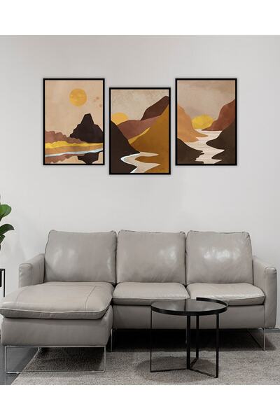 kutuTR Dekorize Mdf Tablo Seti 3 Parça 3 Mm - Vadi Salon Oturma Odası Için Du...