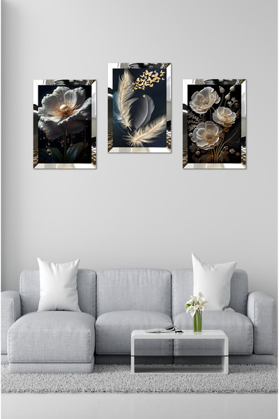 kutuTR NOTPA 3'LÜ PİLEKSİ KENAR KOLAJ ÇİZİM TABLO