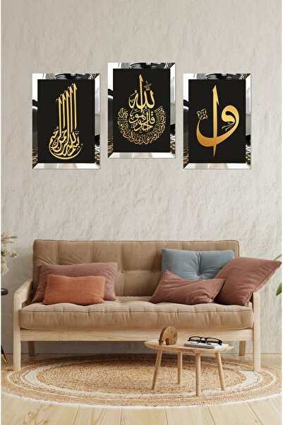 kutuTR Notpa İslami 3'lü Tablo Pileksi Kenar 21x30