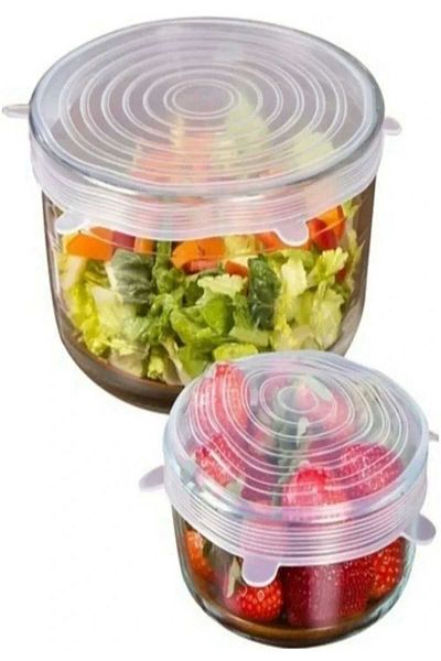 Dalian Home 6-Piece Practical and Non-Portable Silicone Pot Lid - Stretch Cover That Preserves Freshness