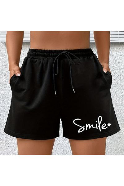 BEGRİFF Unisex Smile Written Shorts