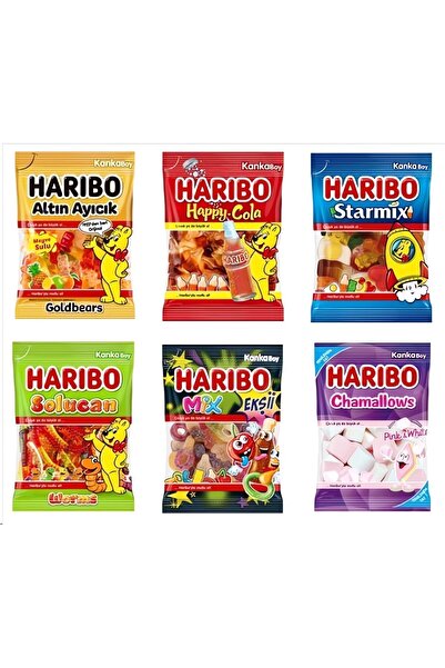 Haribo 6 LI (ALTIN AYICIK,HAPPY COLA,SOLUCAN,FİZZ MİX,STARMİX,CHAM PİNK&WHITE)