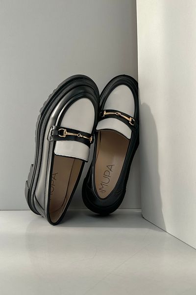 Mupa Shoes Women's Loafers BLACK WHITE