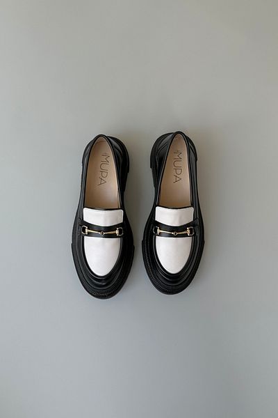 Mupa Shoes Women's Loafers BLACK WHITE