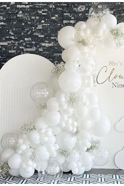 Çemrek Süs Parti White transparent balloon chain set 100 pieces