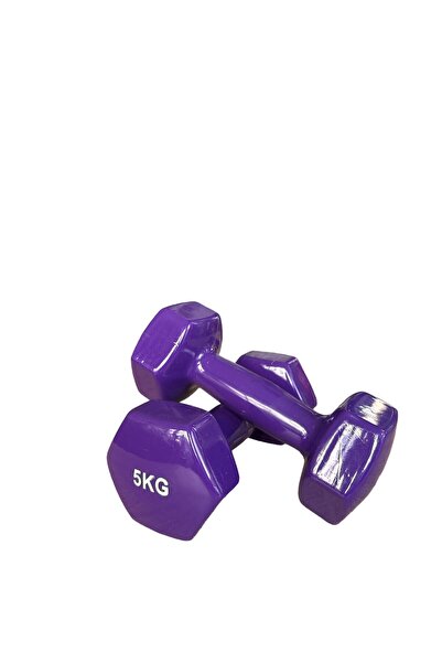 CKSpor 5 kg X 2 Adet Köşeli Vinly Dambıl Seti Kaymaz Konforlu Dambıl