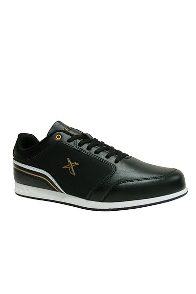 Kinetix Black Gold Lace-Up Sneakers Sports Shoes