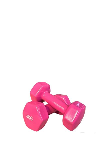 CKSpor   4 kg X 2 Adet Köşeli Vinly Dambıl Seti Kaymaz Özel Kaplama İthal Erg...