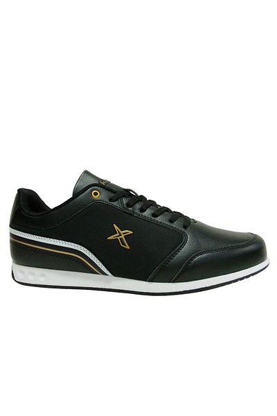 Kinetix Black Gold Lace-Up Sneakers Sports Shoes