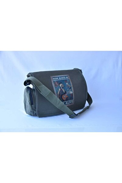 DENİKK Сумка-поштаря з принтом / Сумка з регульованим ременем і кишенями на блискавці