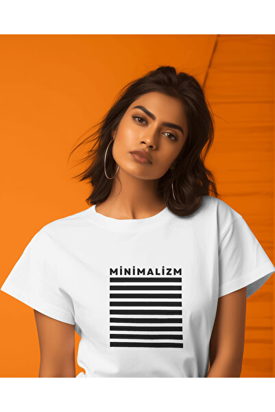 AEMİ Unisex minimalistička Sa deznom Oversize kroj bela majica - 100% pamuk