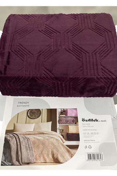 Özdilek Single Blanket Trendy Art Deco Plum