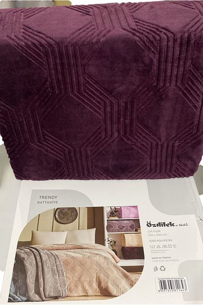 Özdilek Single Blanket Trendy Art Deco Plum