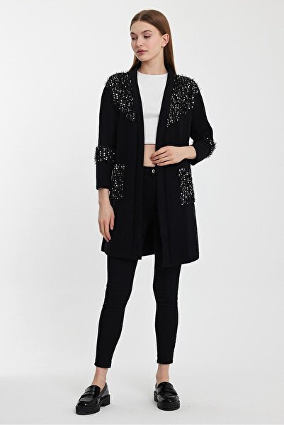 MODAALFABE Cardigan cu paiete cu paiete alfabet de modă