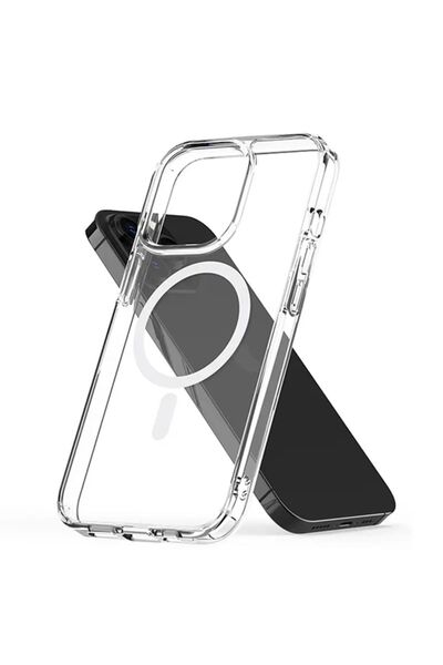 Go Aksesuar Iphone 14 Pro Magsafe Özellikli Şeffaf Kılıf