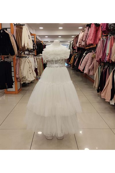 Yonca Çocuk DAİSYGIRLS Παιδικό 2303 Roba Gathered Βραδινό φόρεμα για κορίτσια