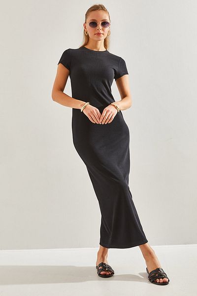 Bianco Lucci Γυναικείο κοντομάνικο φόρεμα Basic