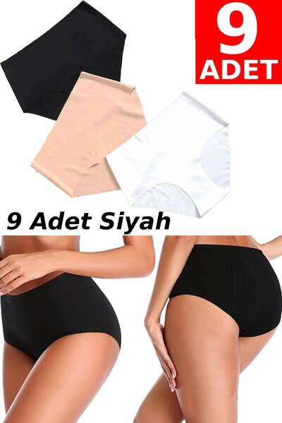 BENİMOLMALI Yüksek Bel Lazer Kesim Dikişsiz Külot 9 Adet Seamless Külot A Kalite