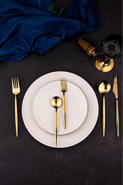 Bambum Vibe Gold 6 Person 36 Piece Cutlery Set B5634