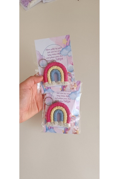 Büşra Uynk Rainbow Macrame Keychain or Magnet Baby Gift 20 Pieces