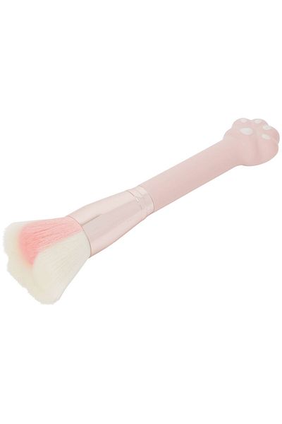 QUEEN AKSESUAR Luxury soft furry cat paw makeup brush imported from Germany pink blush with foundation function