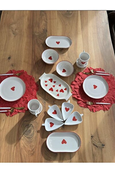 MeGgDecor 1 Adet Kalpli  28*15cm Seramik Tutacaklı Tepsi