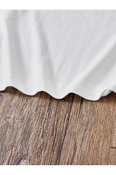 Jose Clothing Μπλουζάκι Unisex Λευκό εμπριμέ από οργανικό βαμβάκι Oversize με κοντό μανίκι