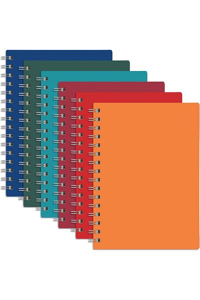 Janissary A5 8 PCS 60 Sheets School Notebook PP Cover Spiral Notebook A4 (4 LINE + 4 CHECK)