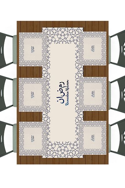 Filamente Ramadan Runner + 6 PC American Service / Σετ τραπεζιού / Ανθεκτικό στους λεκέδες και πλενόμενο ύφασμα Micropetek