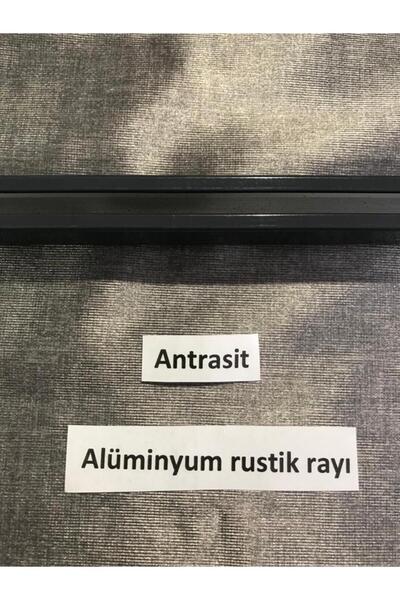 özdeğer home 205cm rustik perde rayı dekoratif perde korniş alüminyum perde k...