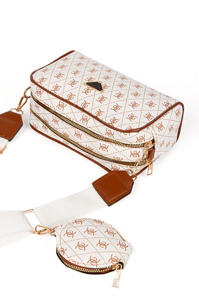 Adelina Bags Geantă de umăr cu model pentru damă, cu detaliu portofel și curea încrucișată