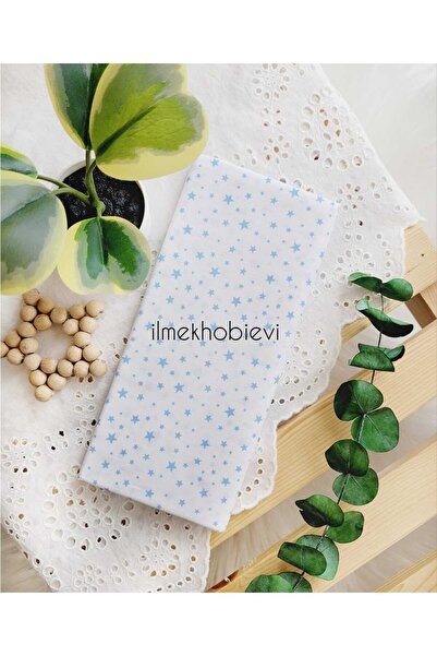 ilmekhobievi قماش بوبلين أزرق مرصع بالنجوم 100% قطن 50x170 سم 1 قطعة