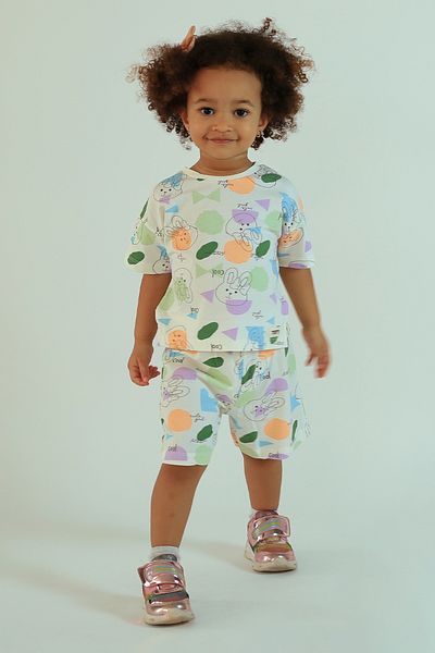Harika KIDS Girl's Rabbit Printed Shorts Double Suit