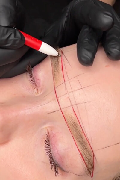 Lalvolin Microblading Kalıcı Makyaj Jel Tasarım Kalem Mikroblading İşaretleme Kalemi Kırmızı