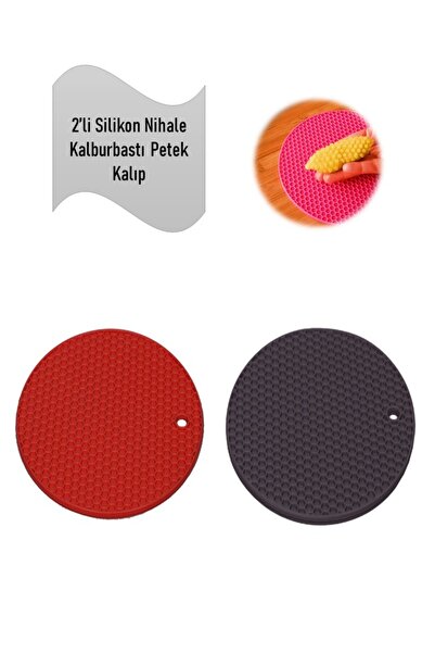 HOLLYHOME 2'li Silikon Nihale, Petek Desenli Kalburbastı Kalıbı, Tutacak Kırm...