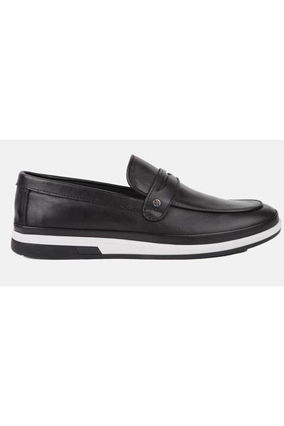 MARCOMEN 152-17434 Black Men's Loafer Casual Leather Shoes