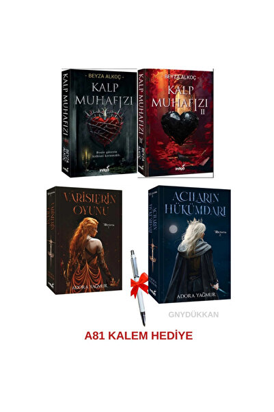 İndigo Kitap Varislerin Oyunu 1-2 Kalp Muhafızı 1-2 Ciltsiz Set A81 kalem hed...
