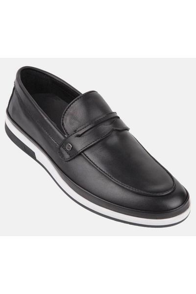 MARCOMEN 152-17434 Black Men's Loafer Casual Leather Shoes