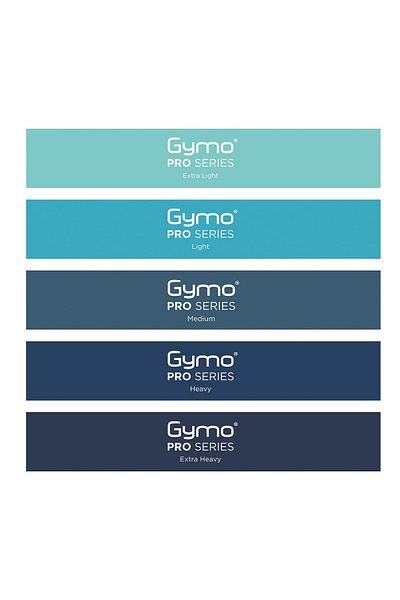Gymo Pro Series Resistance Band with Bag Fitness Pilates Stretch Elastics Set of 5 Blue