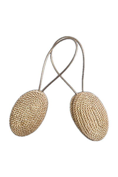 FEDA İSTANBUL Mıknatıslı Perde ve Tül Mandalı İplik Sarma Desenli 2 li